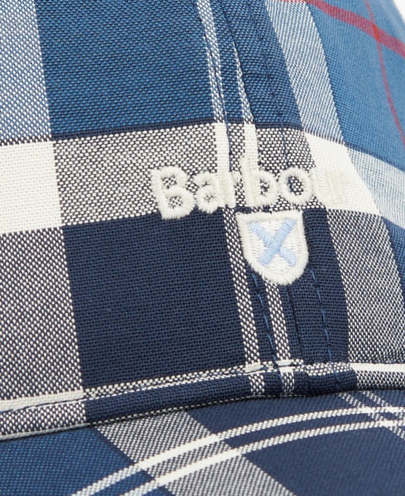 Barbour Tartan Sports Cap Summer Navy Tartan | OZD589703