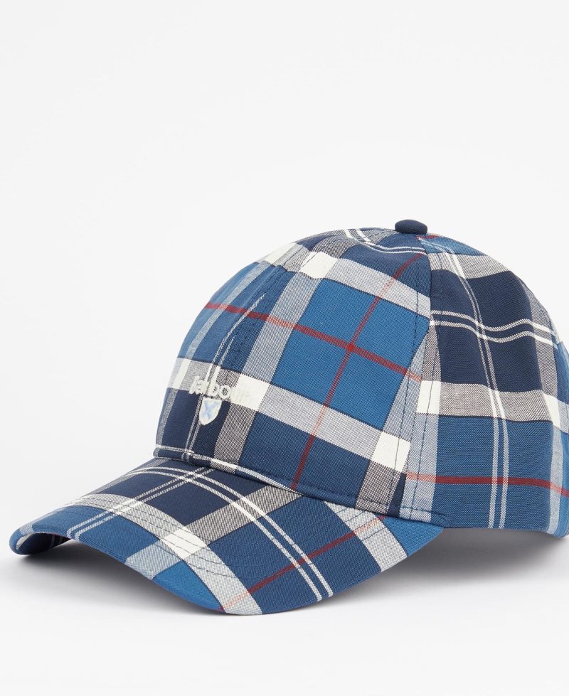 Barbour Tartan Sports Cap Summer Navy Tartan | OZD589703