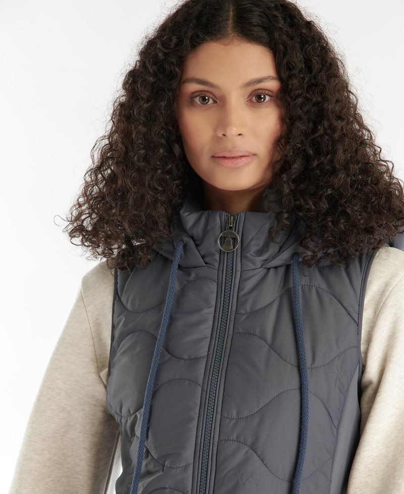 Barbour Thrift Gilet Quilted Sweat Summer Navy | GBL624783