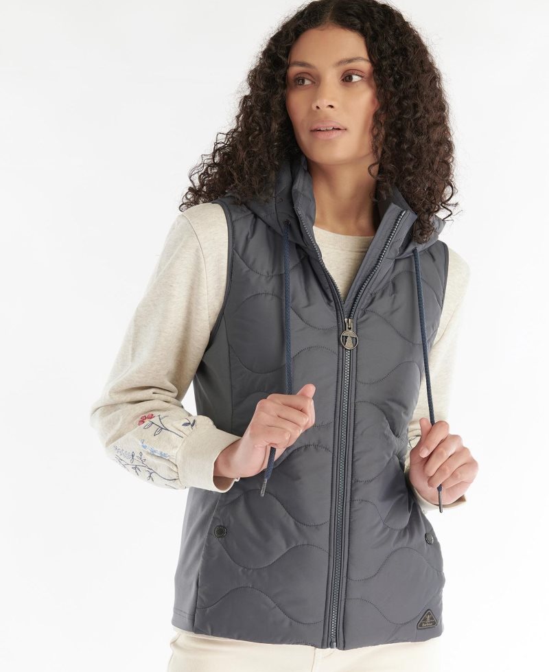 Barbour Thrift Gilet Quilted Sweat Summer Navy | GBL624783