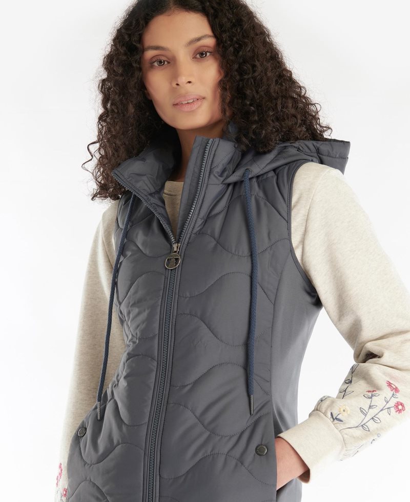 Barbour Thrift Gilet Quilted Sweat Summer Navy | GBL624783