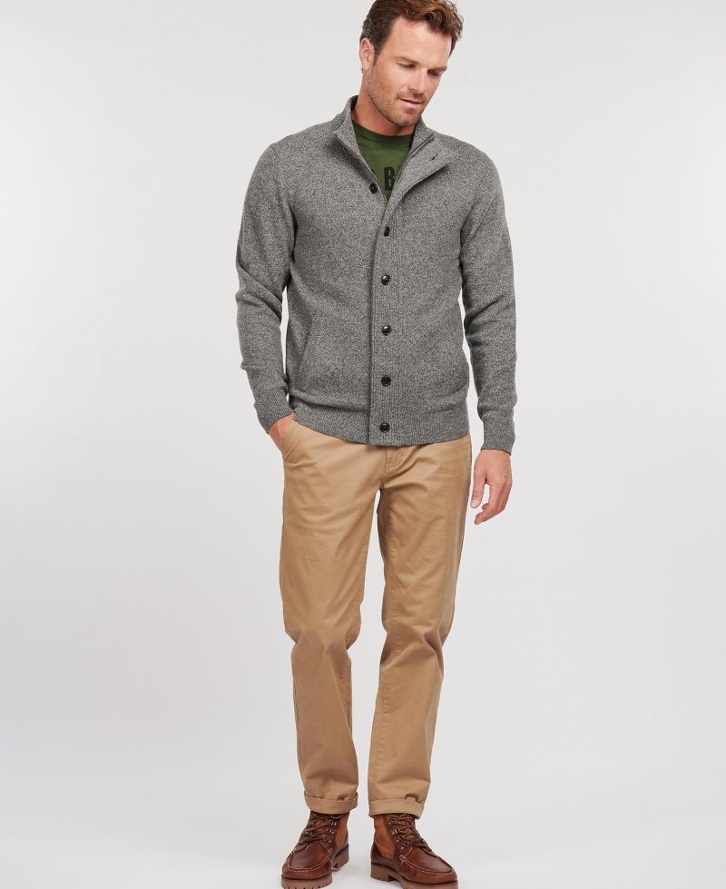 Barbour Tisbury Zip Through Jumper Grey | JMZ584190