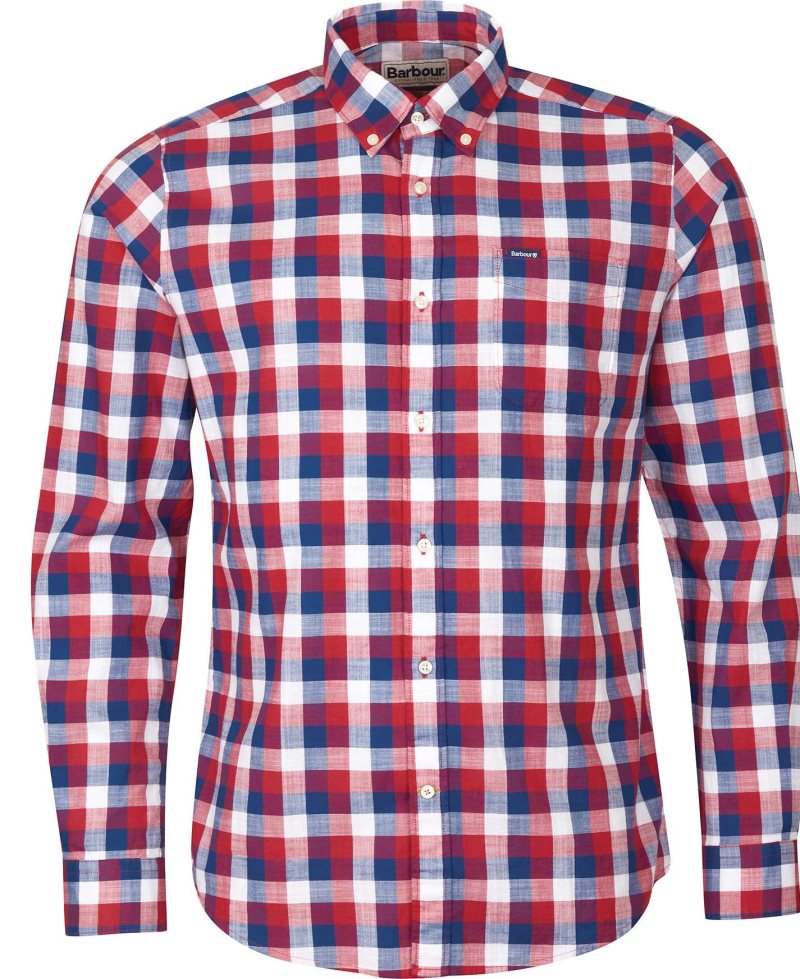 Barbour Wardlow Tailored Shirt Red | RYE801253