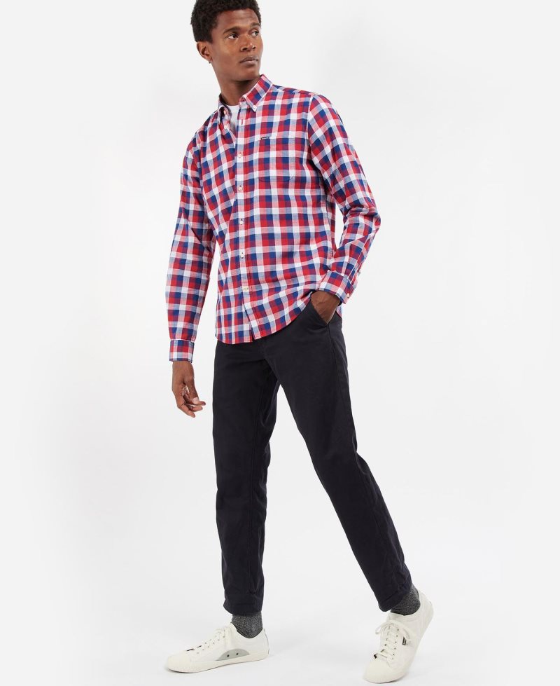 Barbour Wardlow Tailored Shirt Red | RYE801253