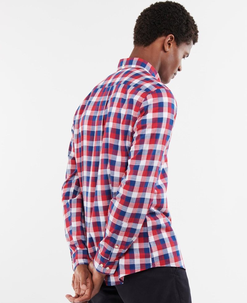 Barbour Wardlow Tailored Shirt Red | RYE801253