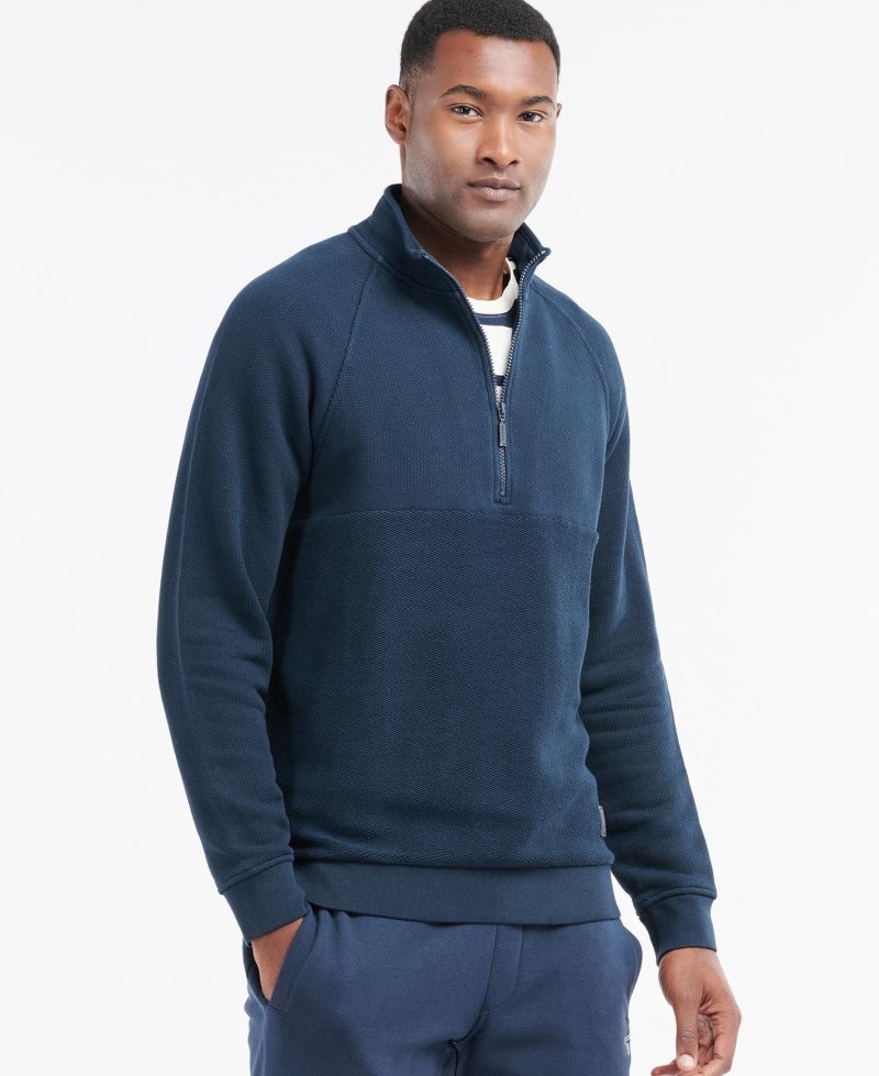 Barbour Wear Half Zip Navy | USX625973