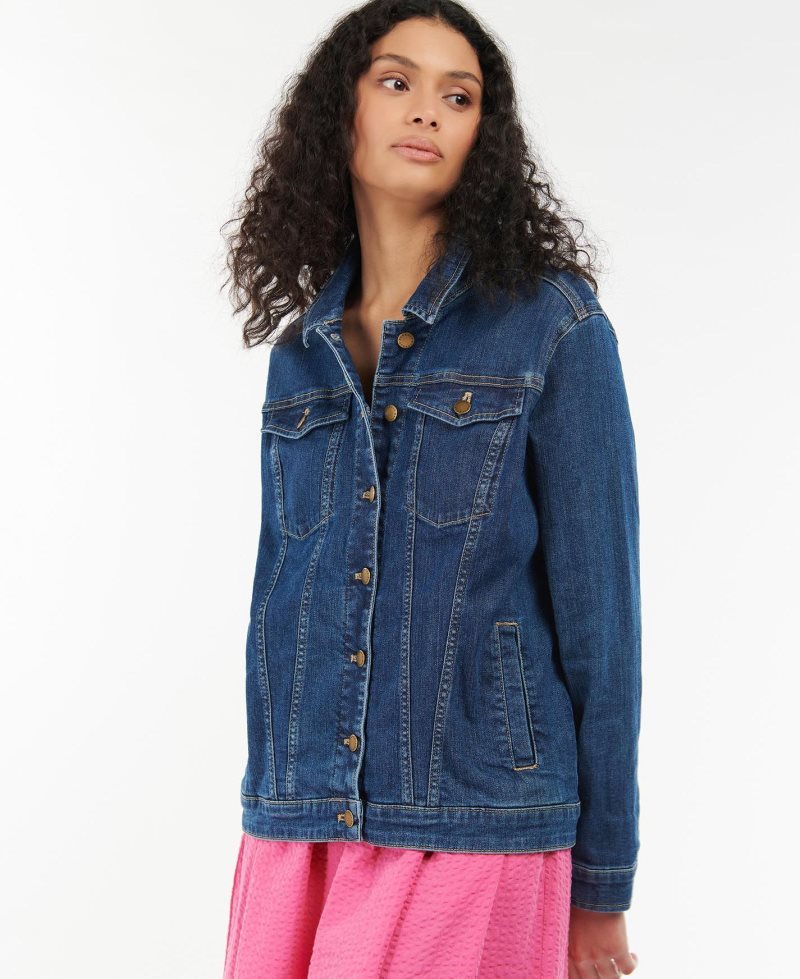 Barbour Willowherb Denim Jacket Mid Wash | PED872403