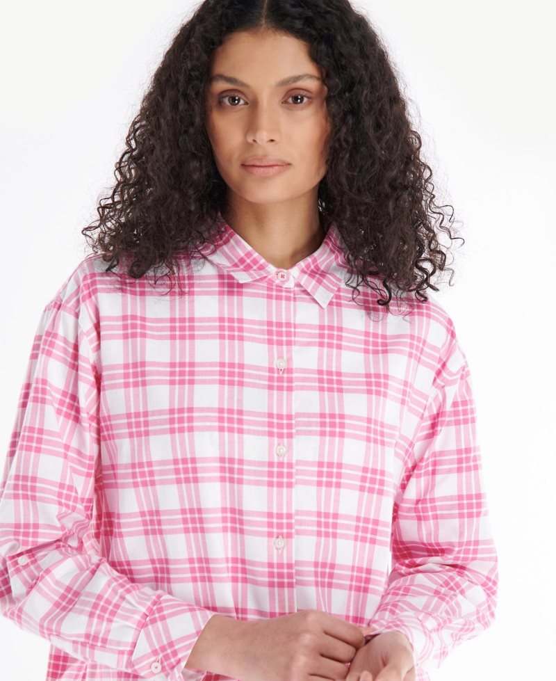 Barbour Willowherb Shirt Begonia Check | IBQ173586