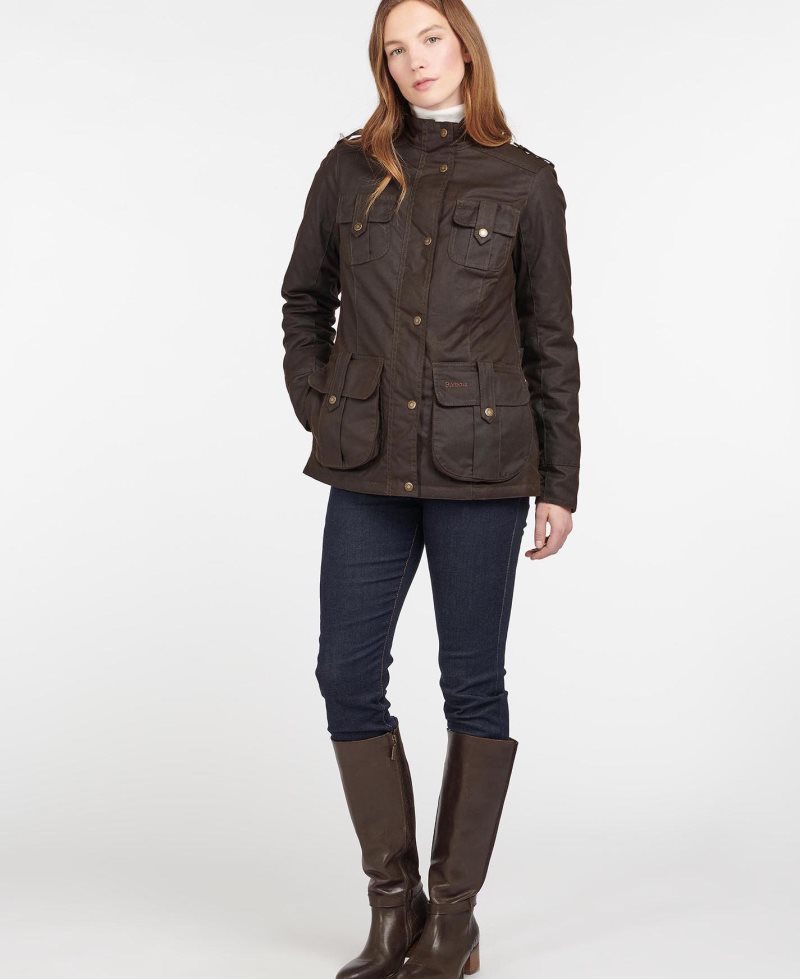 Barbour Winter Defence Waxed Cotton Jacket Olive Classic | IWQ704136