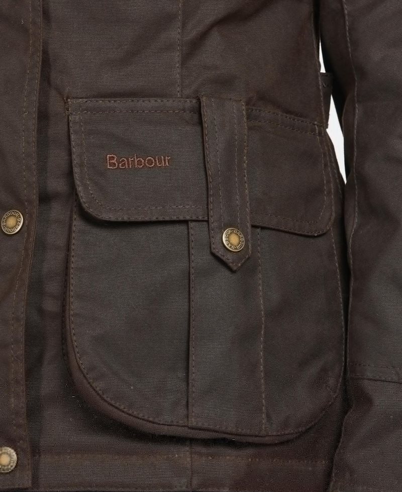 Barbour Winter Defence Waxed Cotton Jacket Olive Classic | IWQ704136